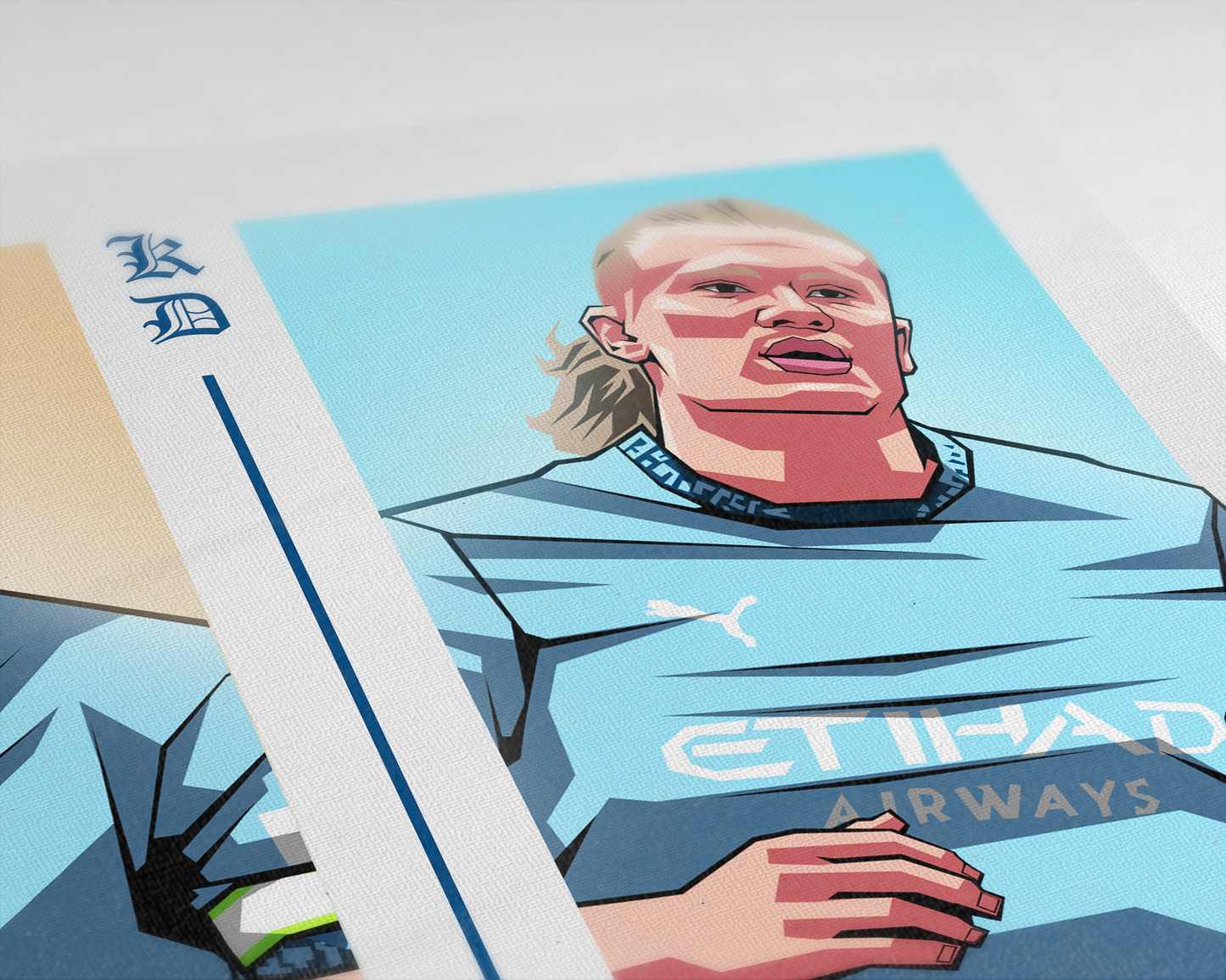 Kevin De Bruyne & Erling Haaland Duo Perpendicular Art Print