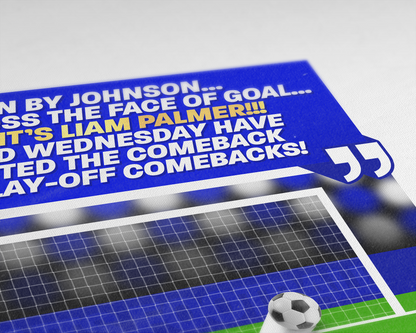 Liam Palmer GOAL vs Peterborough | Art Print | 2022/23 League One Play-Off Semi-Final | Sheffield Wednesday