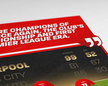 Liverpool 19/20 Team Lineup Art Print