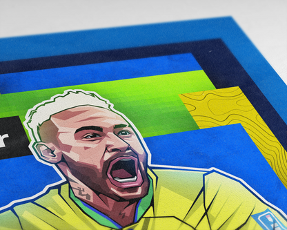 Neymar Jr Mosaic Art Print