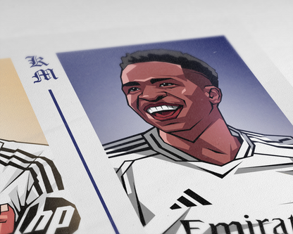Kylian Mbappé & Vinícius Júnior Duo Perpendicular Art Print