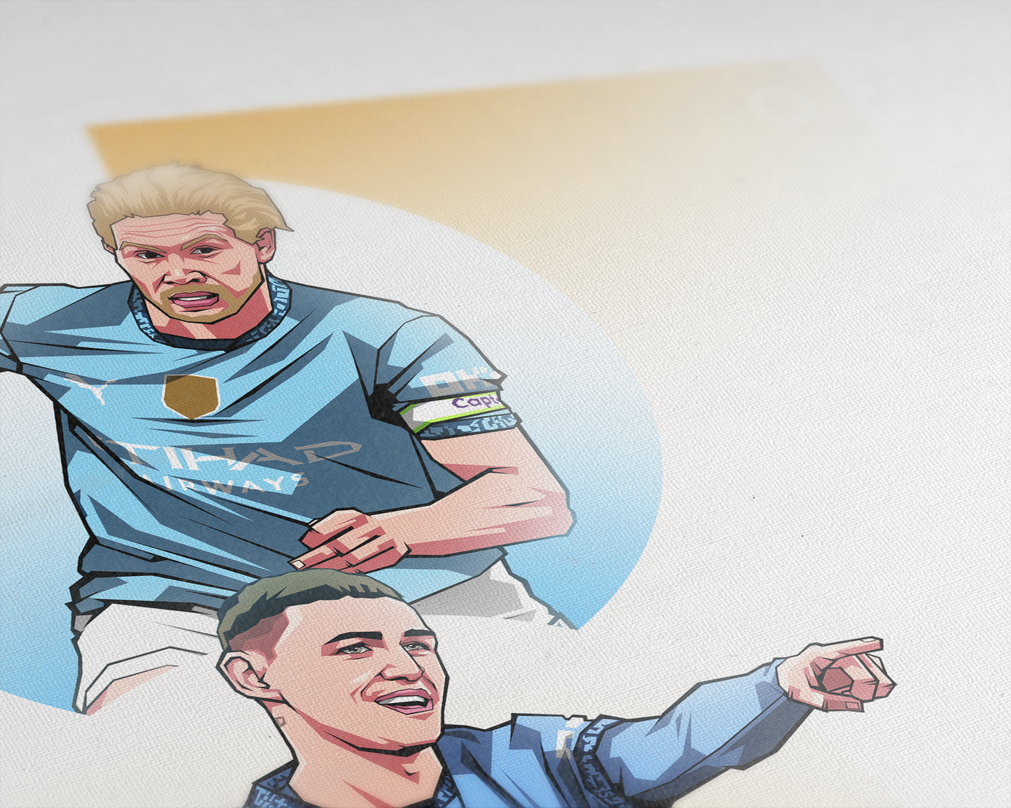 Kevin De Bruyne, Erling Haaland & Phil Foden Trio Spheres Art Print