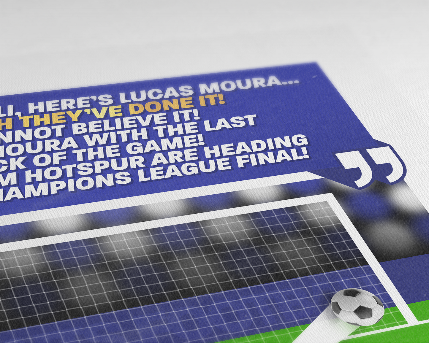 Lucas Moura GOAL vs Ajax | Art Print | 2018/19 UEFA Champions League Semi-Final | Tottenham Hotspur