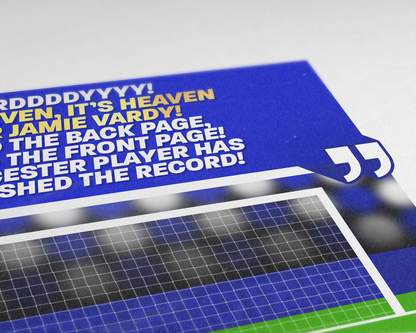 Jamie Vardy Record Breaking 11th GOAL vs Man United | Art Print | 2015/16 Premier League Champions | Leicester City