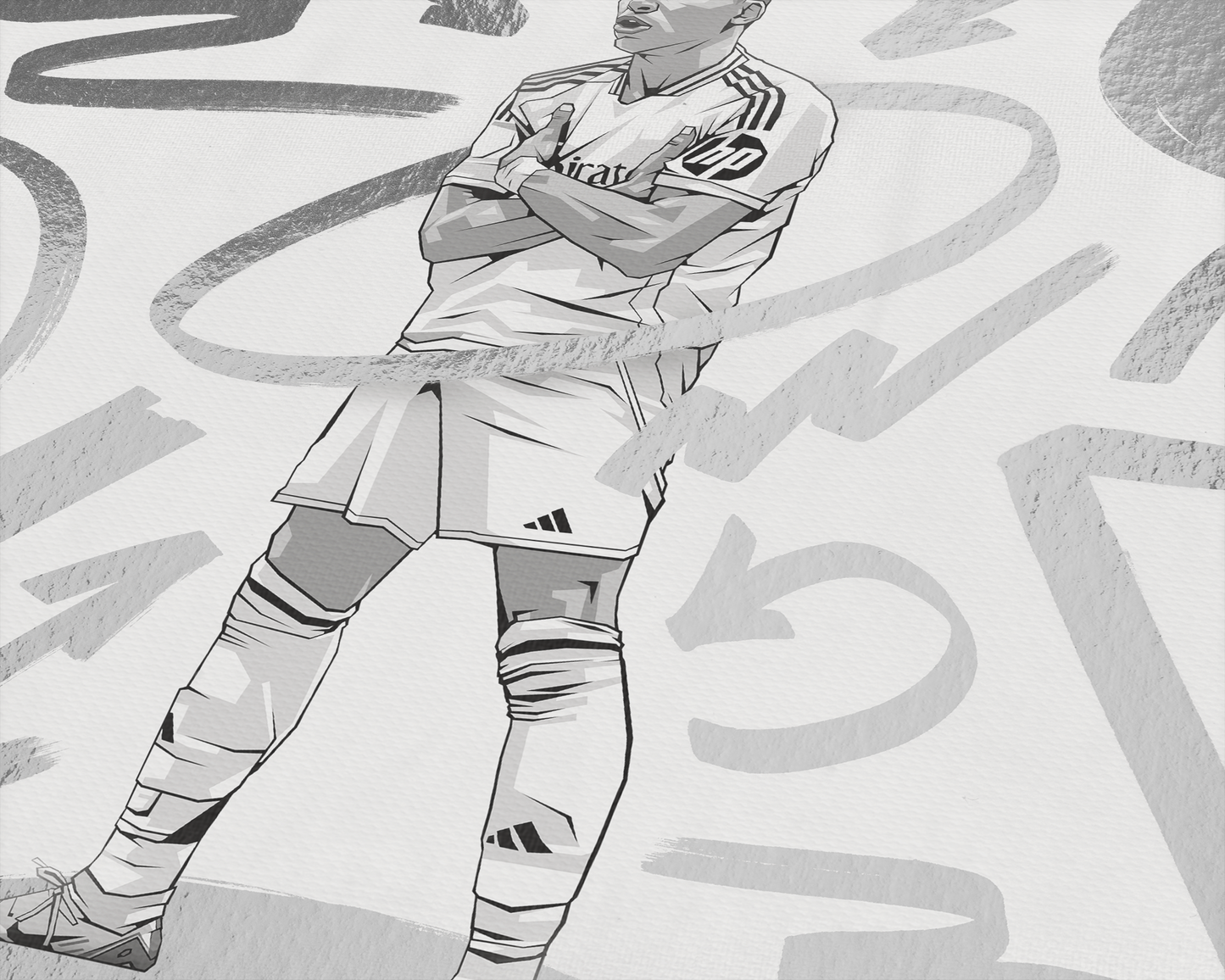 Kylian Mbappé Special Edition Silver Foil Marker Art Print
