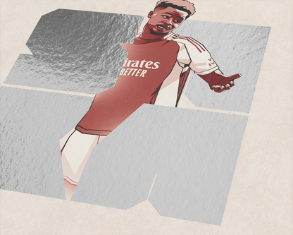 Bukayo Saka Special Edition Silver Foil Blocks Art Print