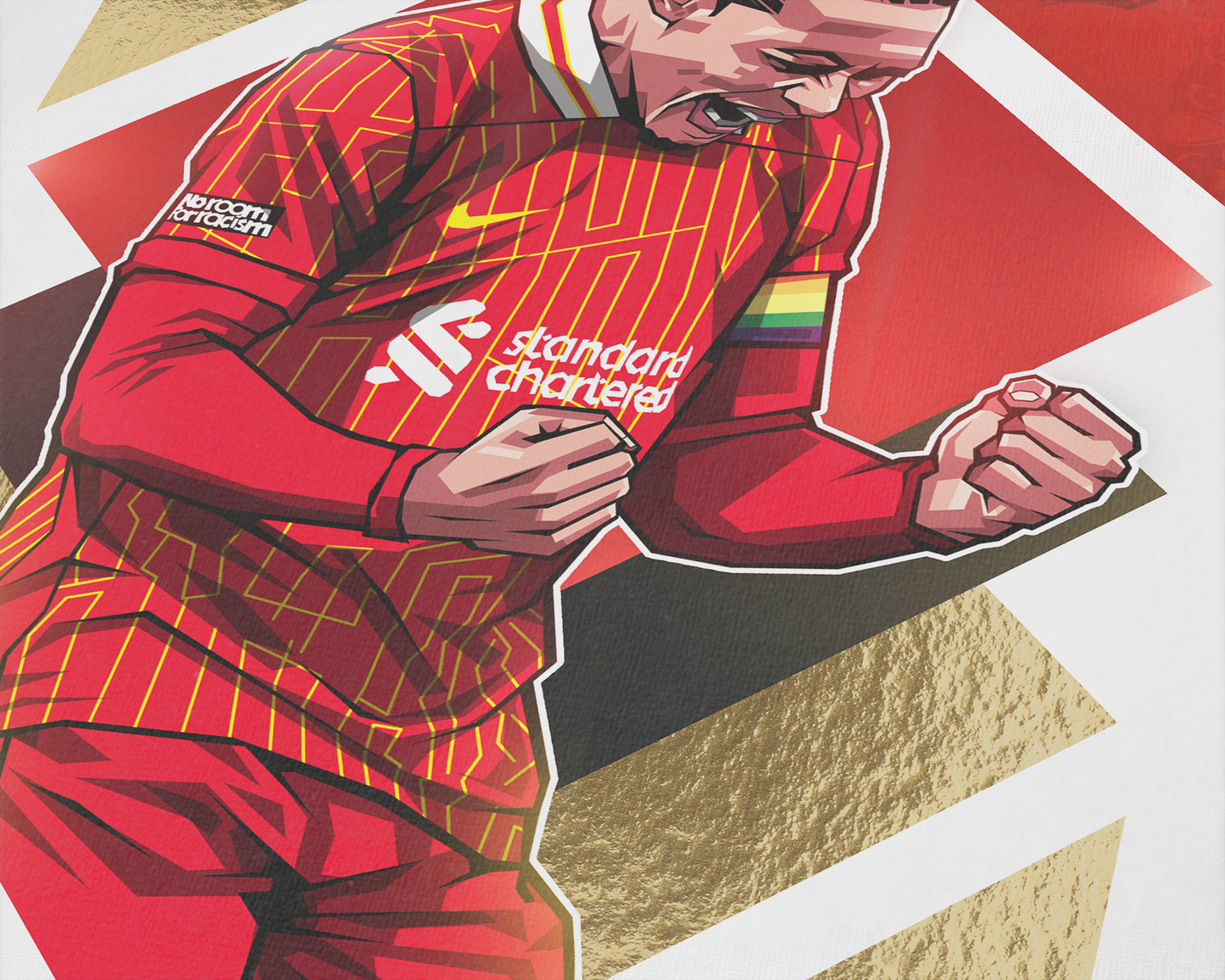 Virgil Van Dijk Limited Edition Gold Foil Diamonds Art Print