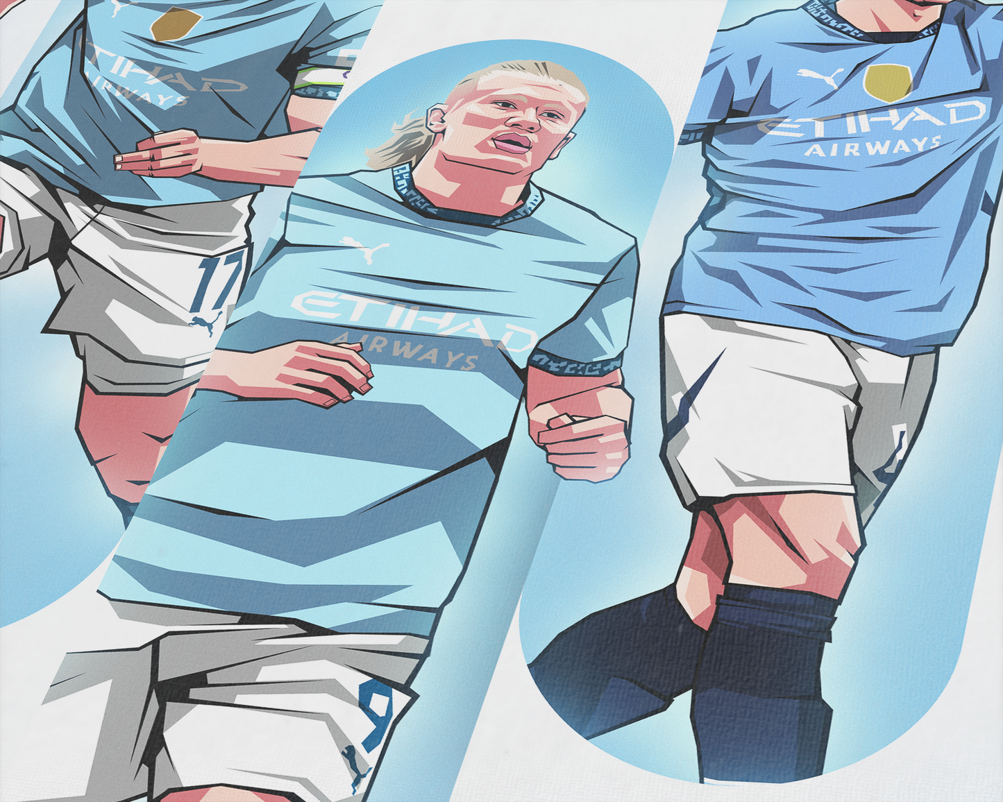 Kevin De Bruyne, Erling Haaland & Phil Foden Trio Tubes Art Print