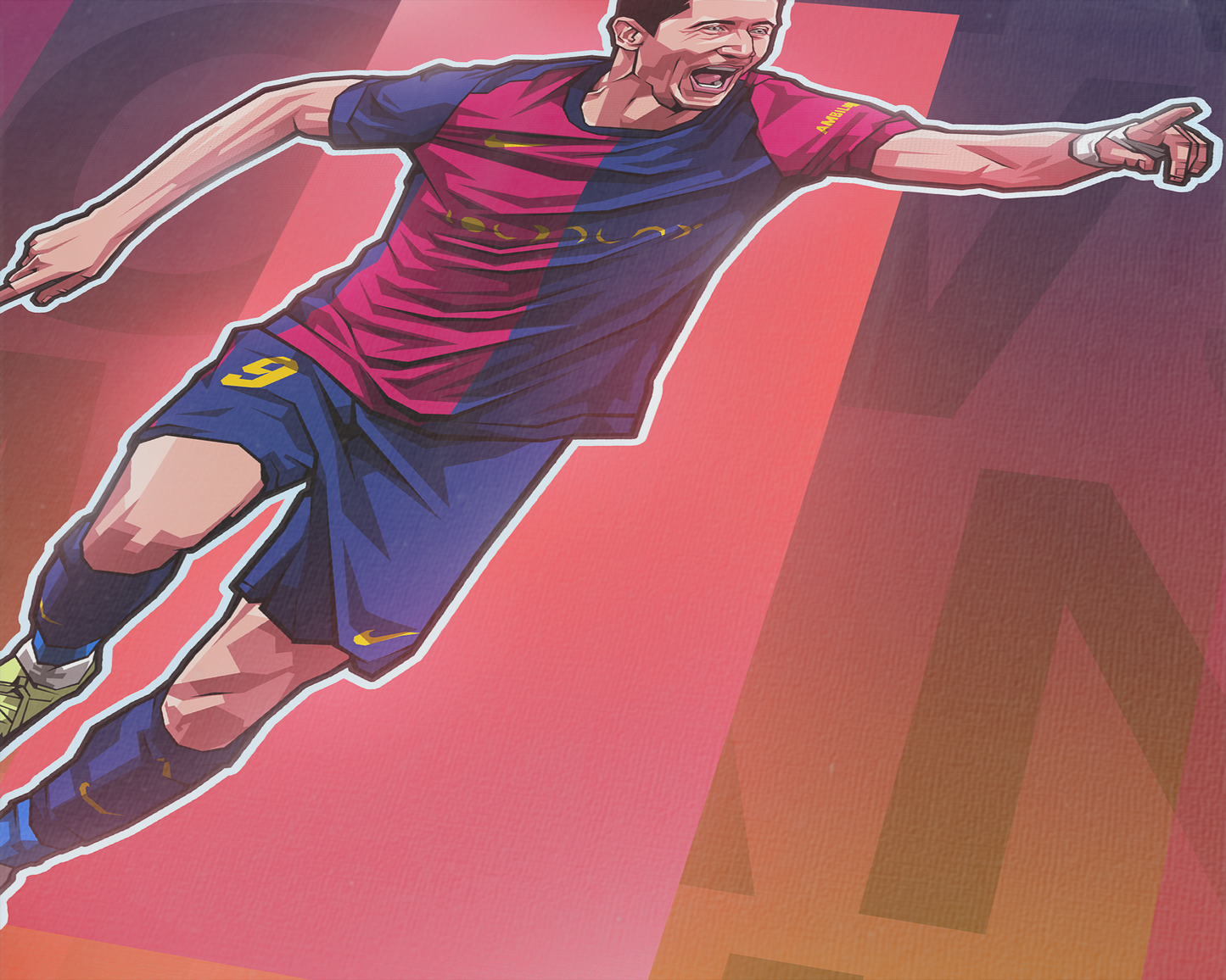 Robert Lewandowski Repeat Art Print