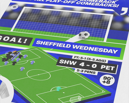 Liam Palmer GOAL vs Peterborough | Art Print | 2022/23 League One Play-Off Semi-Final | Sheffield Wednesday