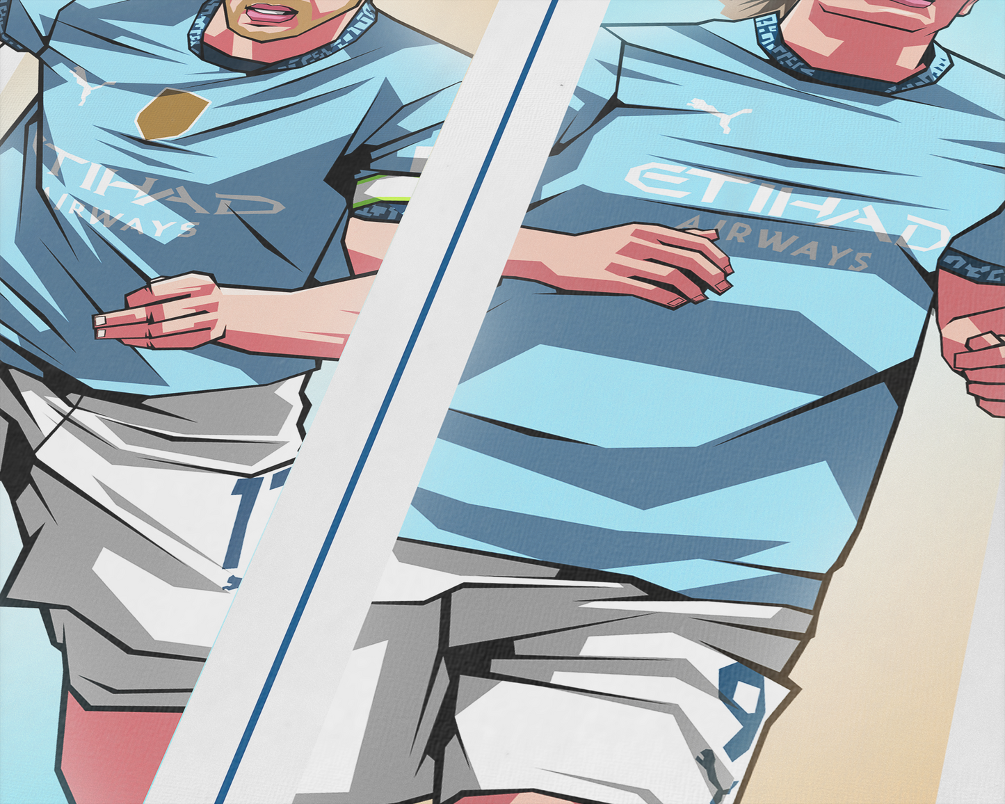 Kevin De Bruyne & Erling Haaland Duo Perpendicular Art Print