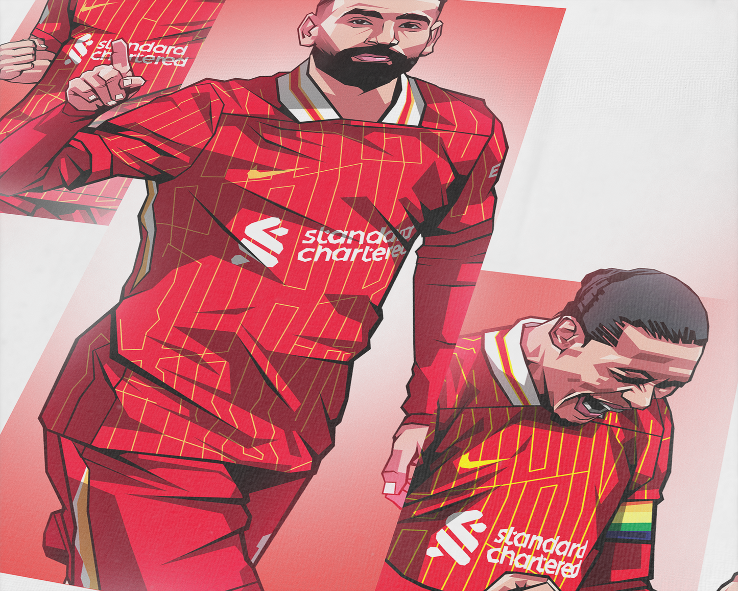 Luis Díaz, Mohamed Salah & Virgil Van Dijk Trio Levels Art Print
