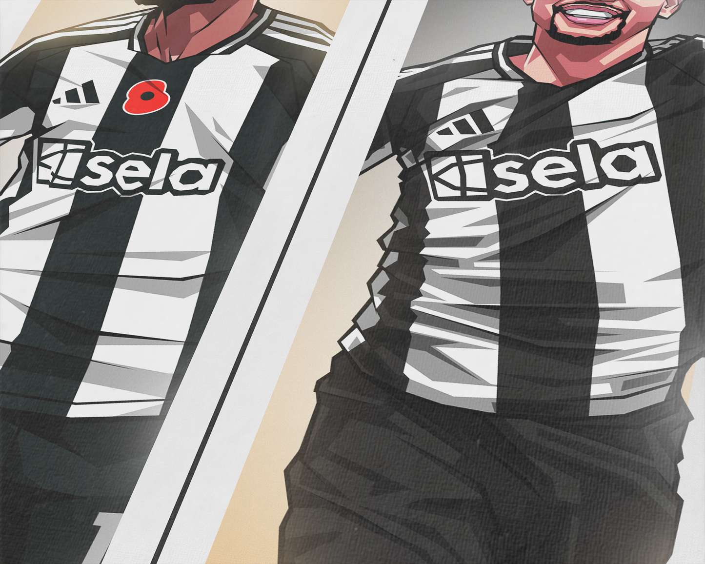 Alexander Isak & Bruno Guimarães Duo Perpendicular Art Print