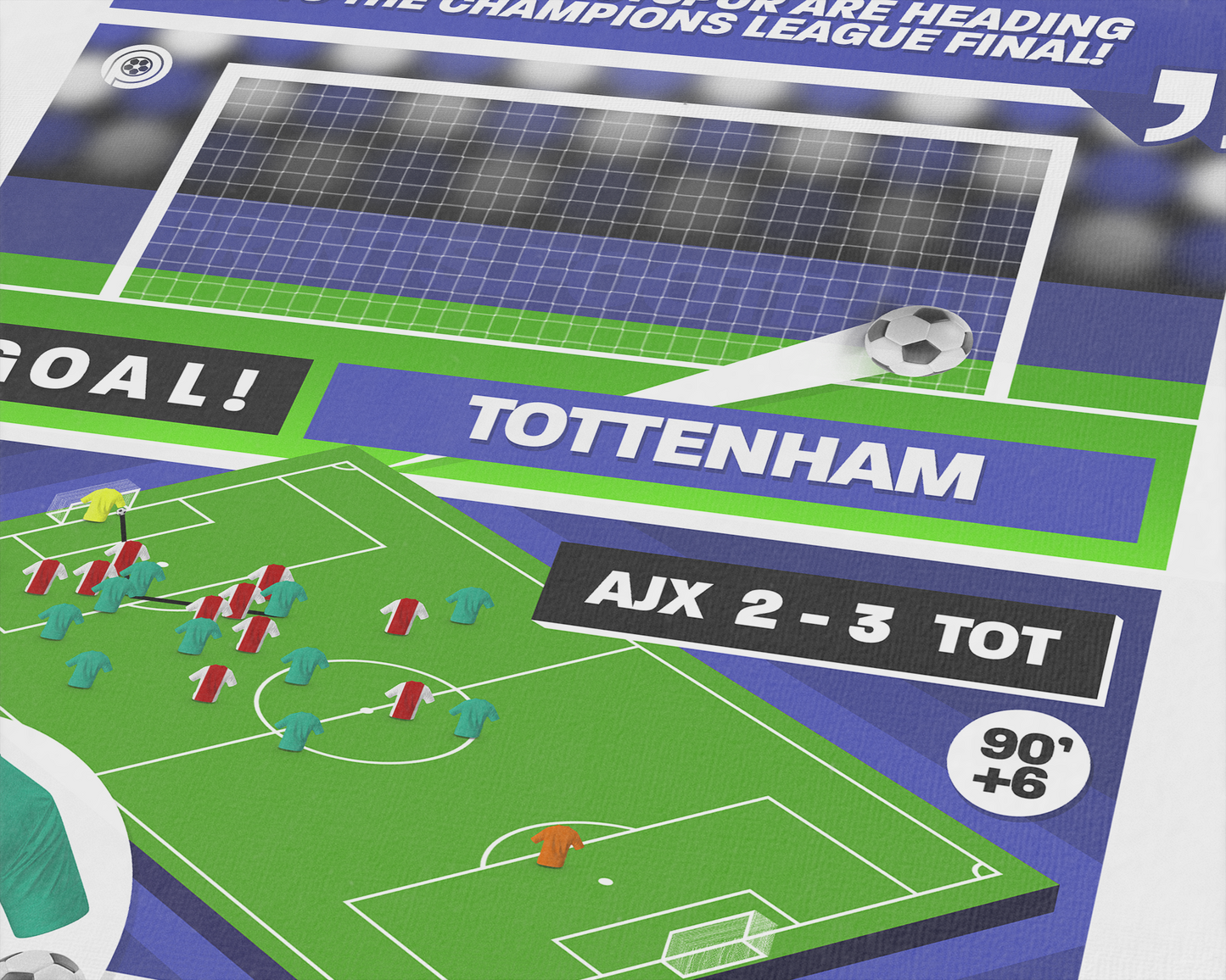 Lucas Moura GOAL vs Ajax | Art Print | 2018/19 UEFA Champions League Semi-Final | Tottenham Hotspur