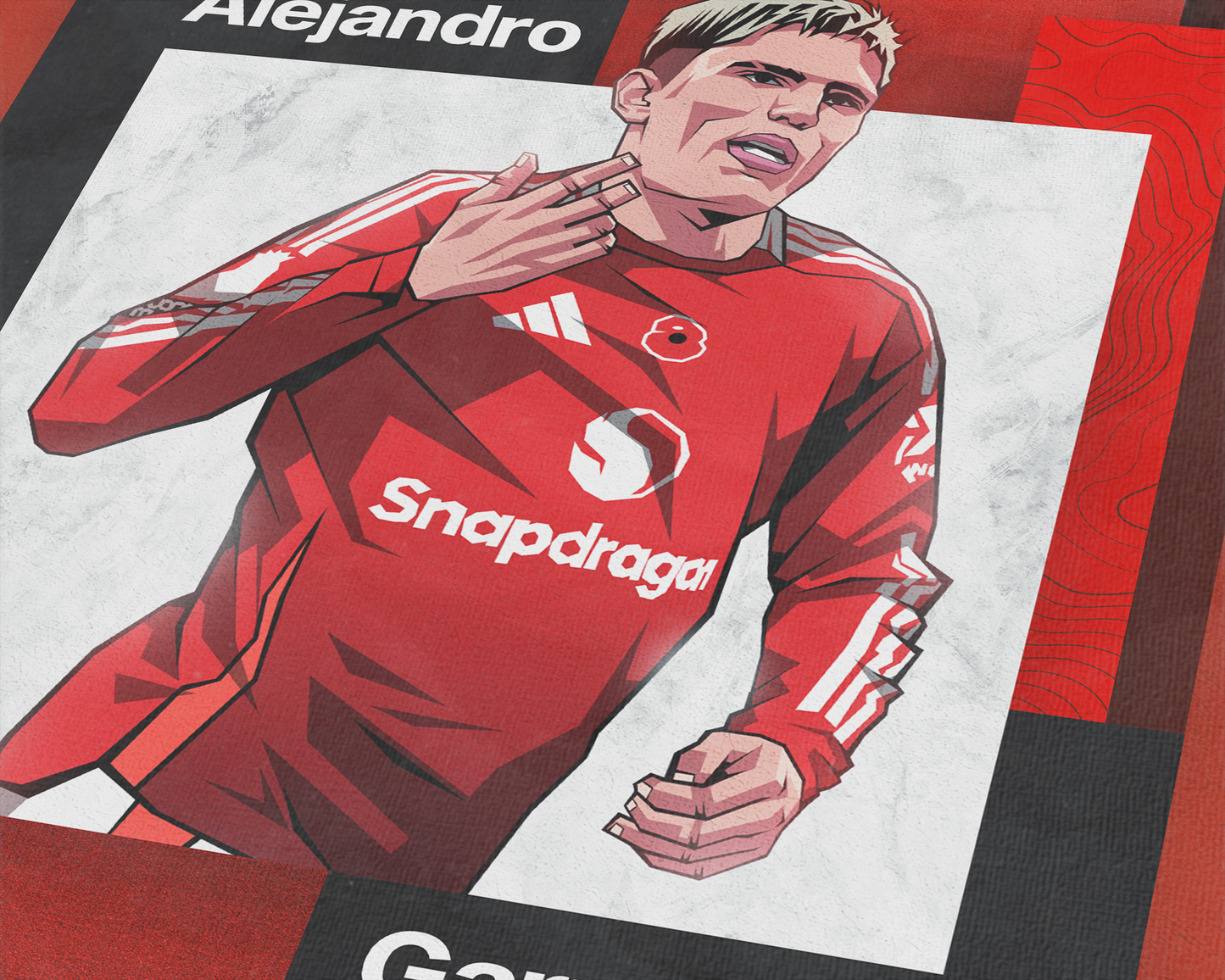 Alejandro Garnacho Mosaic Art Print