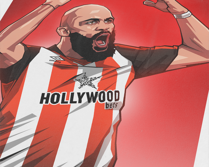 Bryan Mbeumo Gradient Art Print