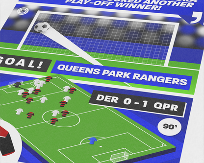 Bobby Zamora GOAL vs Derby | Art Print | 2013/14 Championship Play-Off Final | QPR