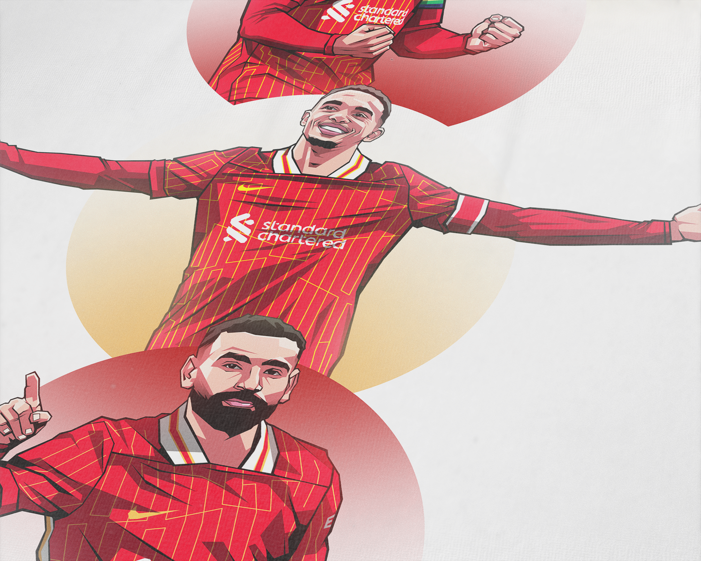 Trent Alexander-Arnold, Mohamed Salah & Virgil Van Dijk Trio Spheres Art Print