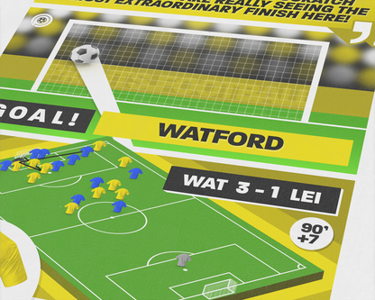 Troy Deeney GOAL vs Leicester | Art Print | 2012/13 Championship Play-Off Semi-Final | Watford