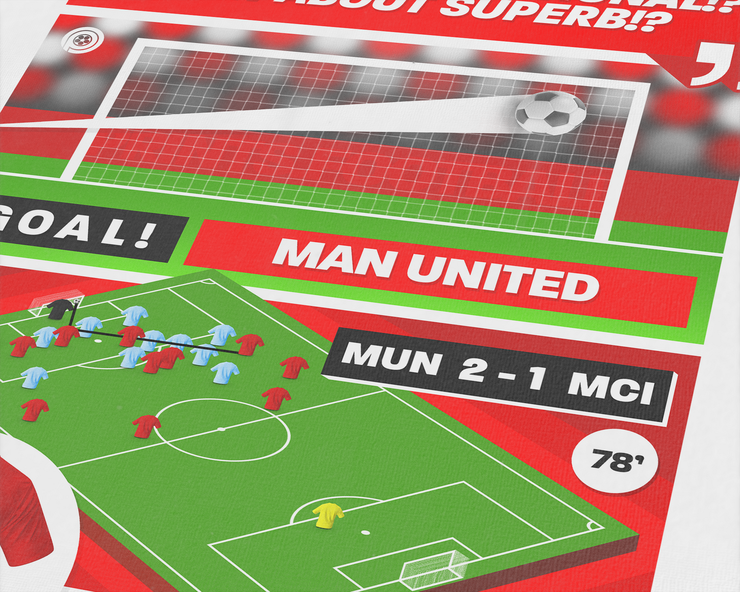 Wayne Rooney GOAL vs Man City | Art Print | 2010/11 Premier League Manchester Derby | Manchester United