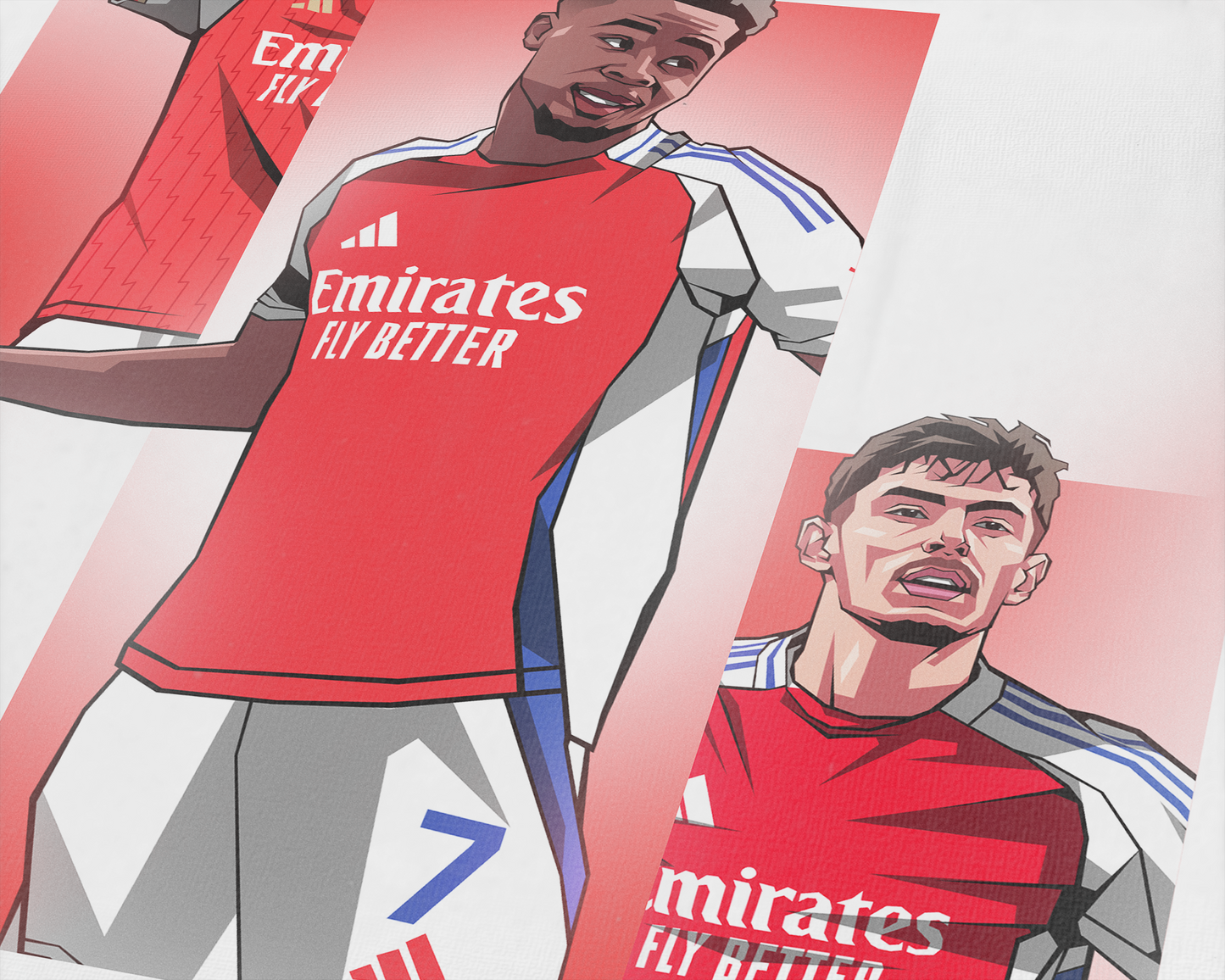 Martin Ødegaard, Bukayo Saka & Kai Havertz Trio Levels Art Print