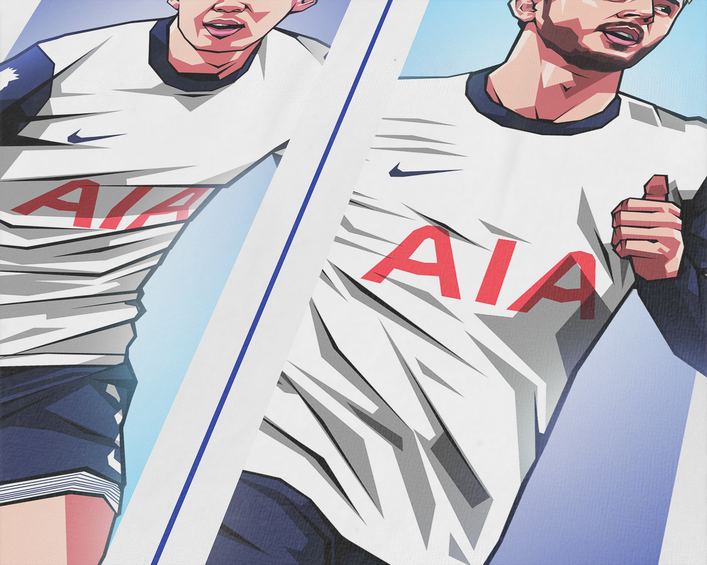 Heung-min Son & James Maddison Duo Perpendicular Art Print
