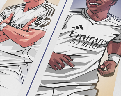 Kylian Mbappé & Vinícius Júnior Duo Perpendicular Art Print