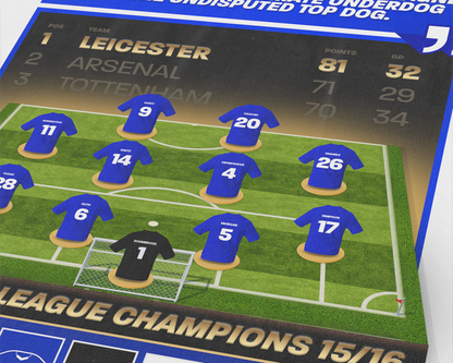 Leicester City 15/16 Team Lineup Art Print