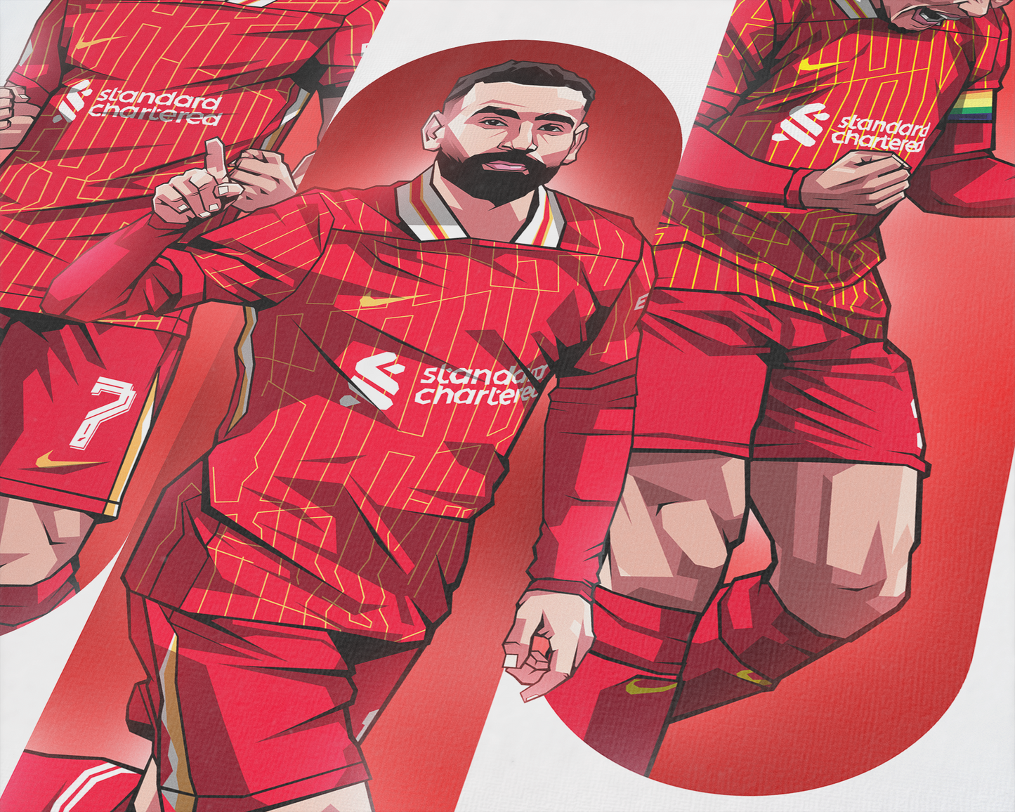 Luis Díaz, Mohamed Salah & Virgil Van Dijk Trio Tubes Art Print