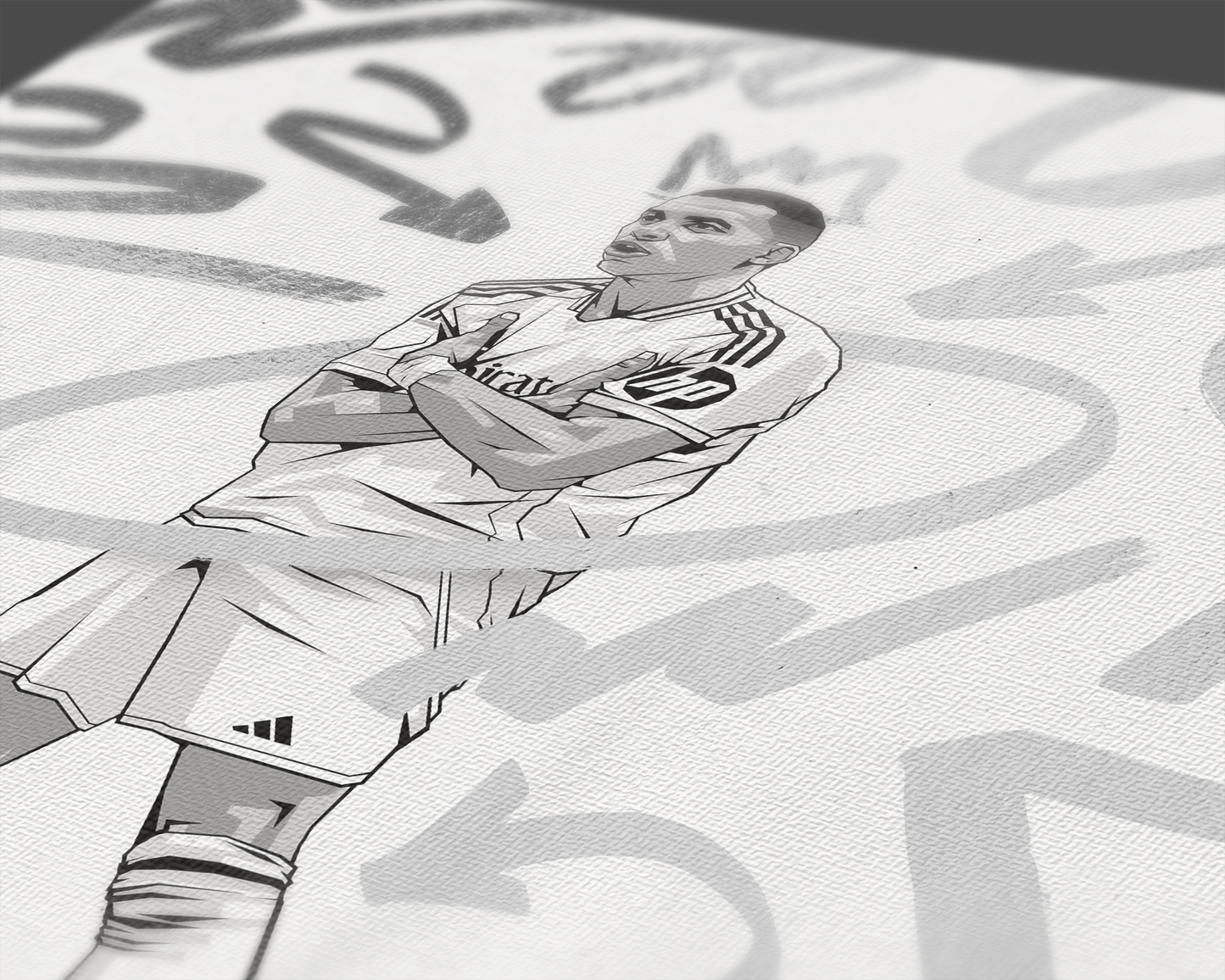 Kylian Mbappé Special Edition Silver Foil Marker Art Print