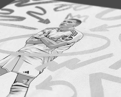 Kylian Mbappé Special Edition Silver Foil Marker Art Print