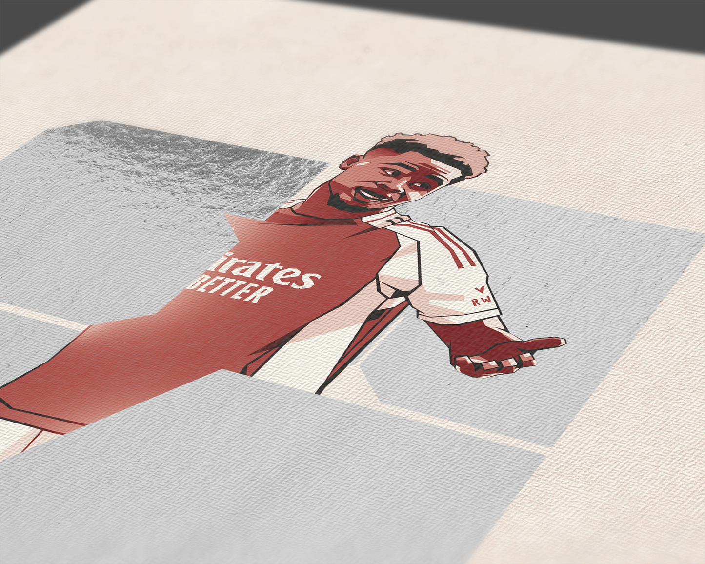 Bukayo Saka Special Edition Silver Foil Blocks Art Print