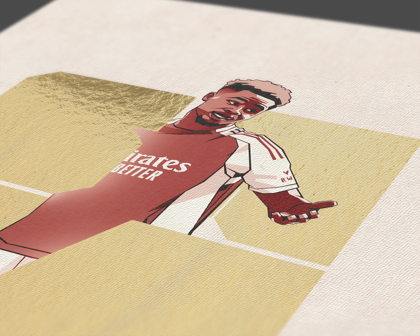 Bukayo Saka Limited Edition Gold Foil Blocks Art Print