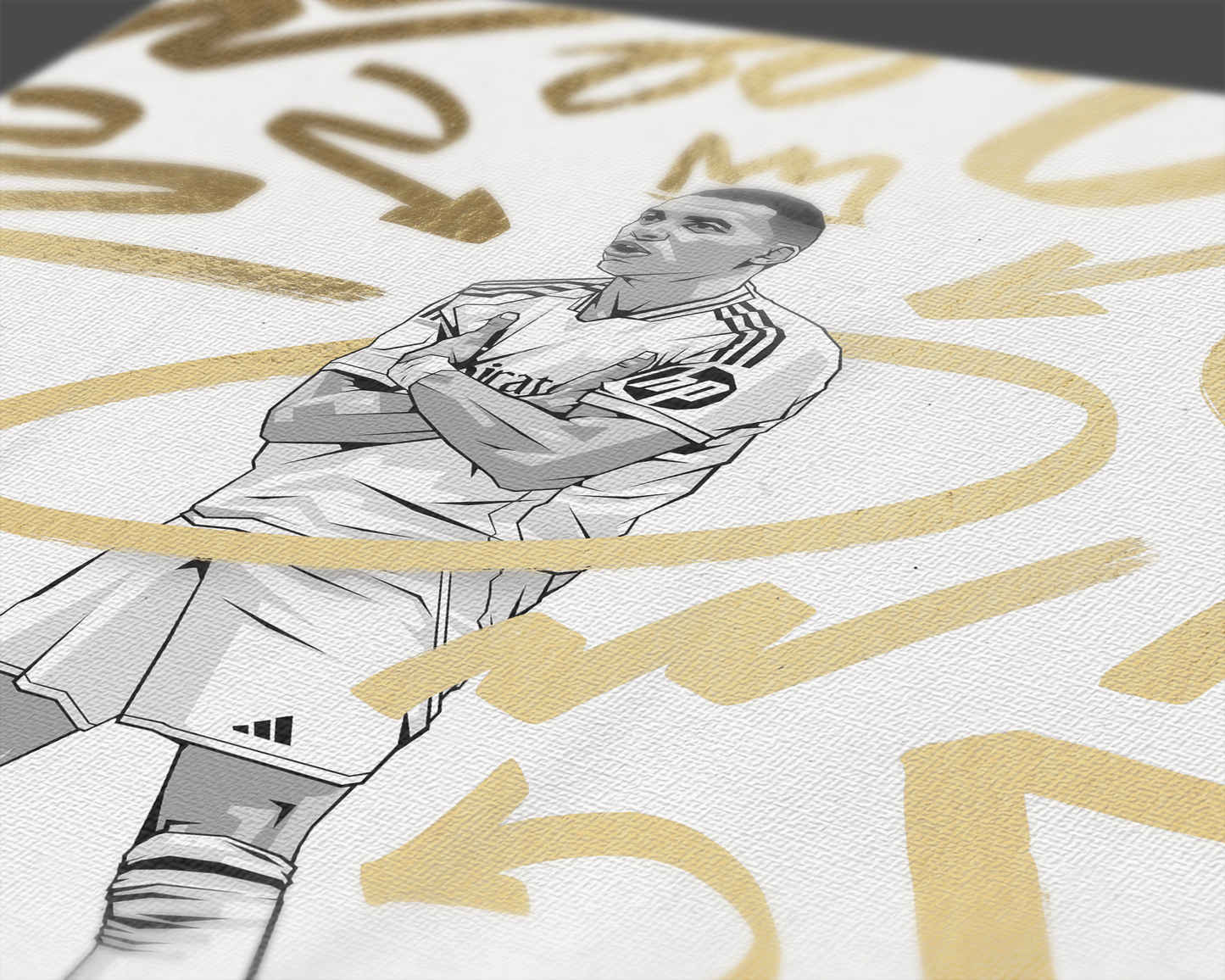 Kylian Mbappé Limited Edition Gold Foil Marker Art Print