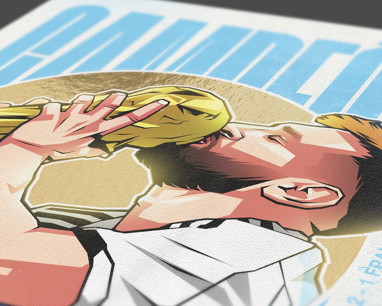 Lionel Messi Limited Edition Gold Foil Golden Art Print