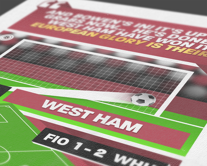 Jarrod Bowen GOAL vs Fiorentina | Art Print | 2022/23 UEFA Europa Conference League Final | West Ham United
