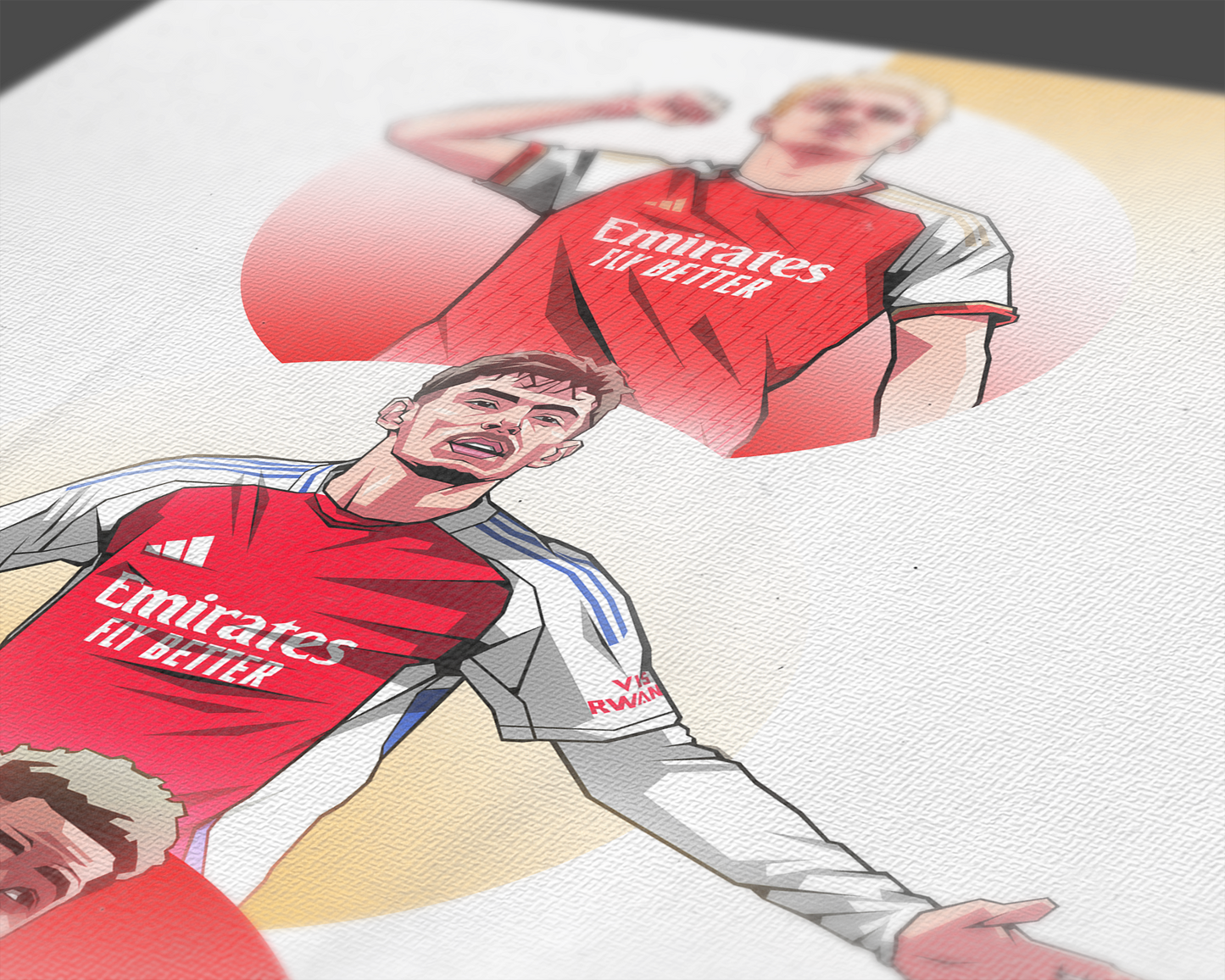 Martin Ødegaard, Bukayo Saka & Kai Havertz Trio Spheres Art Print