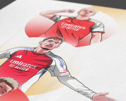Martin Ødegaard, Bukayo Saka & Kai Havertz Trio Spheres Art Print