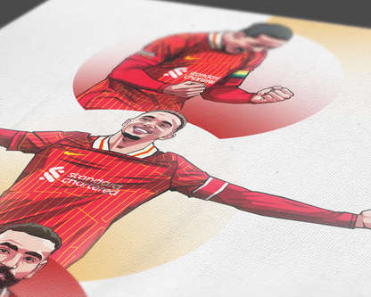 Trent Alexander-Arnold, Mohamed Salah & Virgil Van Dijk Trio Spheres Art Print