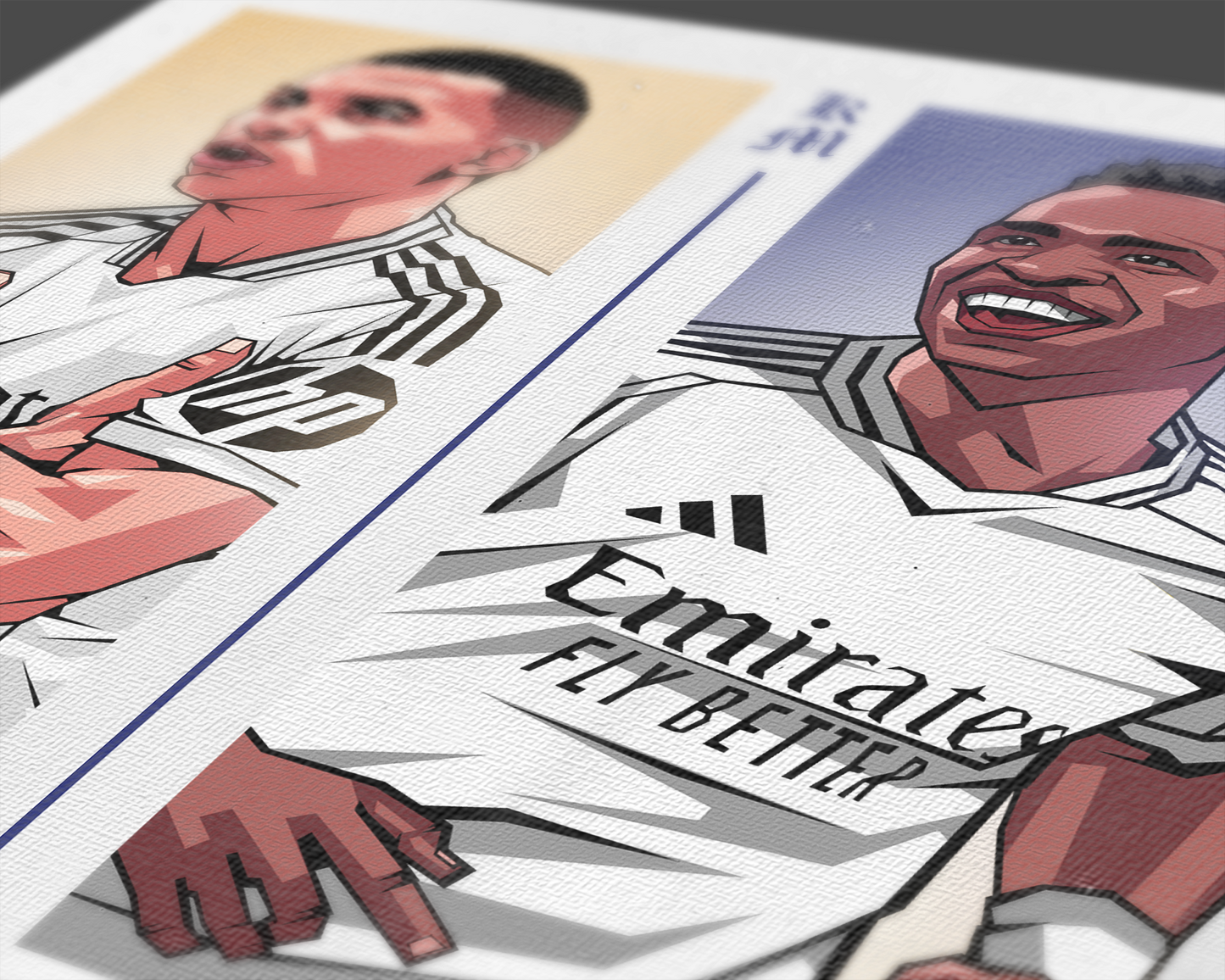 Kylian Mbappé & Vinícius Júnior Duo Perpendicular Art Print
