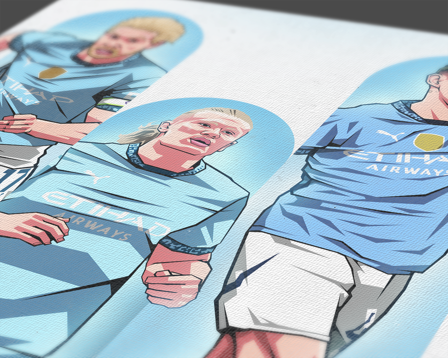 Kevin De Bruyne, Erling Haaland & Phil Foden Trio Tubes Art Print