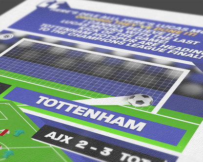 Lucas Moura GOAL vs Ajax | Art Print | 2018/19 UEFA Champions League Semi-Final | Tottenham Hotspur