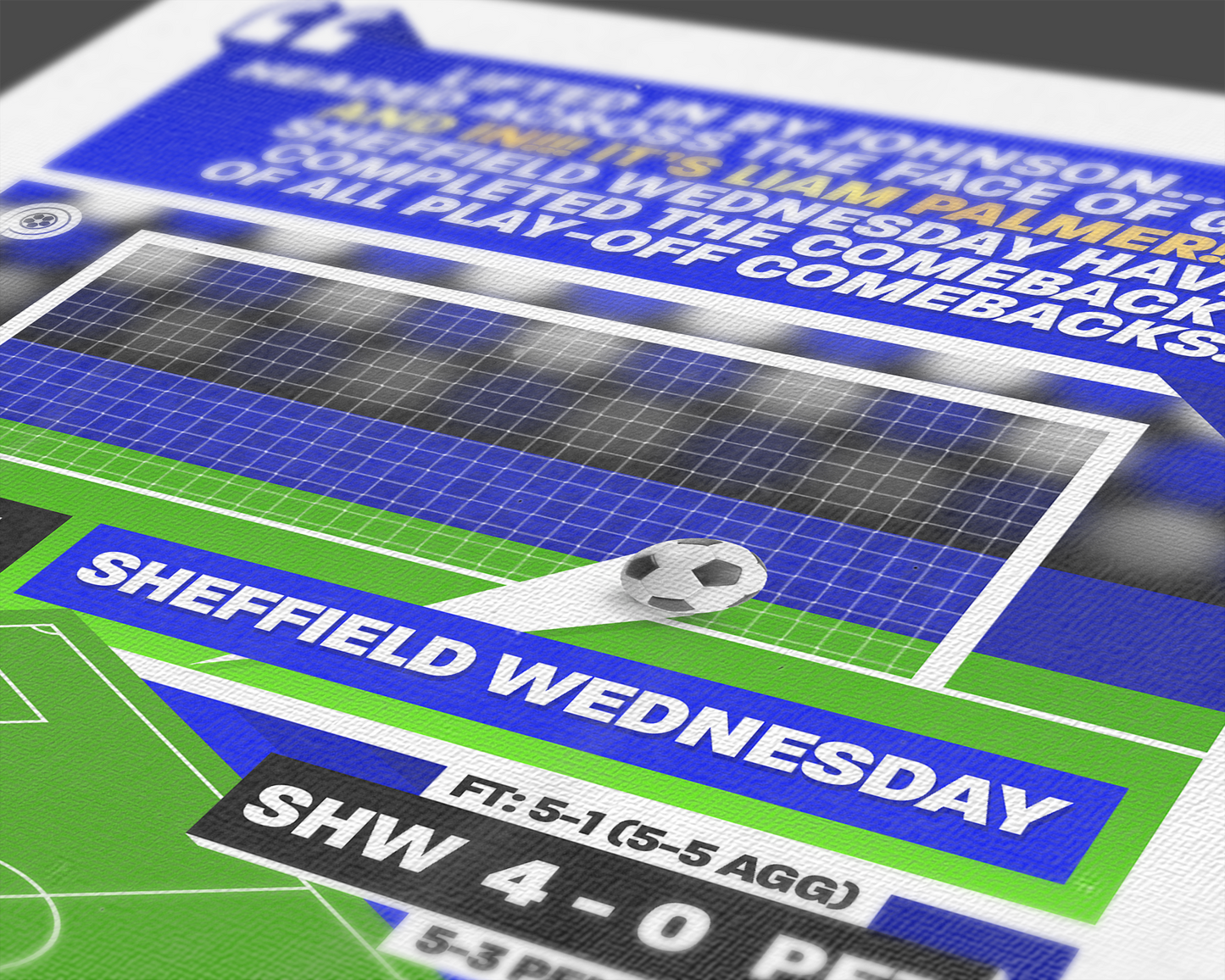 Liam Palmer GOAL vs Peterborough | Art Print | 2022/23 League One Play-Off Semi-Final | Sheffield Wednesday