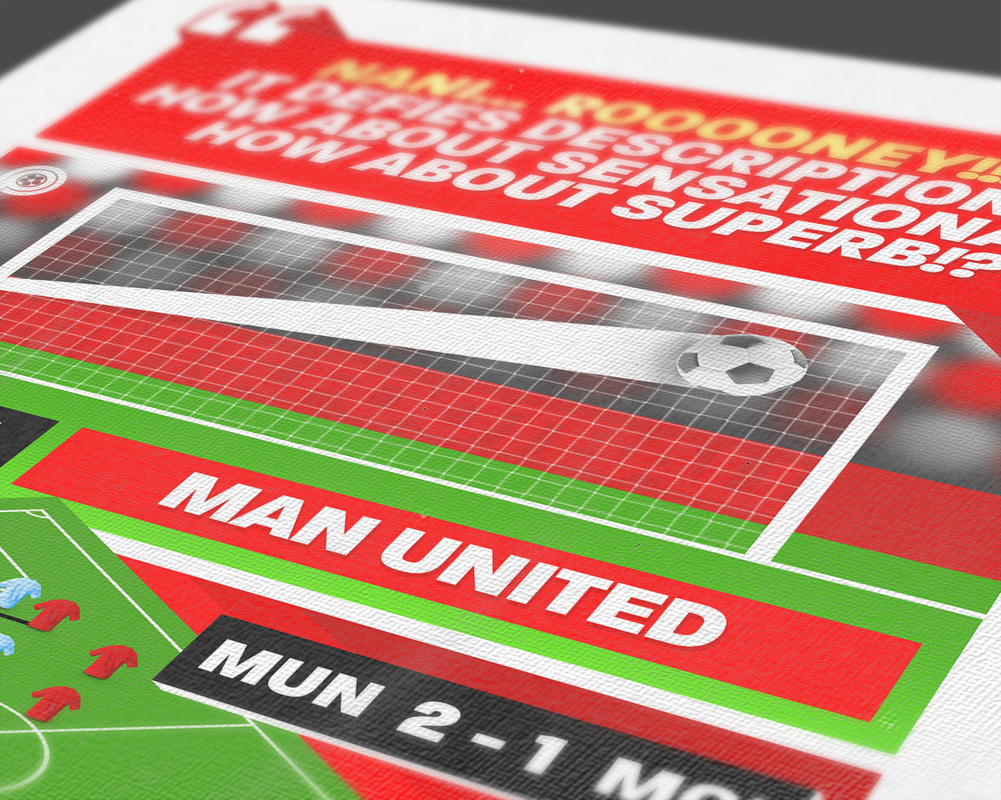 Wayne Rooney GOAL vs Man City | Art Print | 2010/11 Premier League Manchester Derby | Manchester United