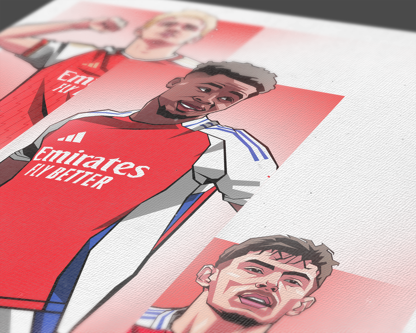 Martin Ødegaard, Bukayo Saka & Kai Havertz Trio Levels Art Print
