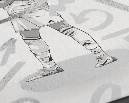 Kylian Mbappé Special Edition Silver Foil Marker Art Print