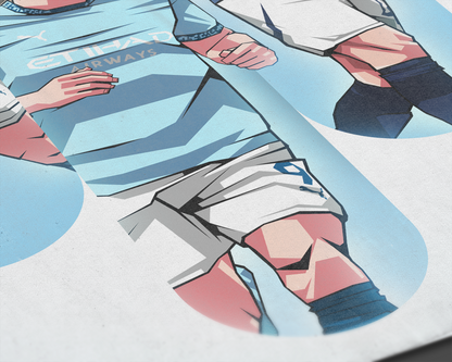 Kevin De Bruyne, Erling Haaland & Phil Foden Trio Tubes Art Print