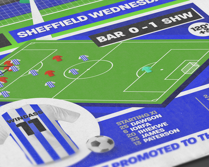 Josh Windass GOAL vs Barnsley | Art Print | 2022/23 League One Play-Off Final | Sheffield Wednesday