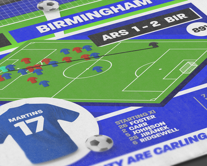 Obafemi Martins GOAL vs Arsenal | Art Print | 2010/11 League Cup Final | Birmingham City