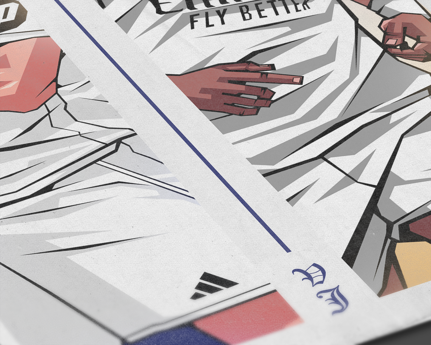 Kylian Mbappé & Vinícius Júnior Duo Perpendicular Art Print